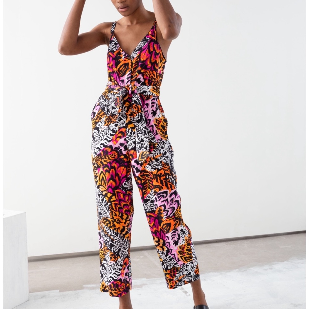 & Other Stories Mixed Animal Print Jumpsuit